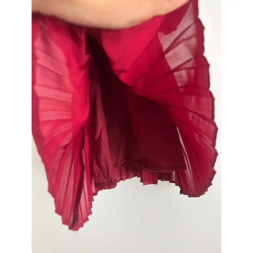Mudpie Infant Girls 6-9 months Claret Pleated Dress – Holiday Party Outfit NWT